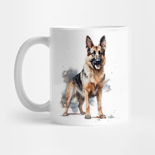 German Shepherd Watercolor Style Mug